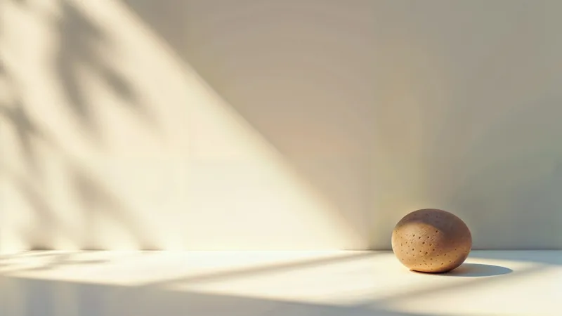 Simplicité : un galet épuré sur fond lumineux