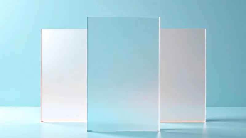 Transparence : trois panneaux de verre translucides